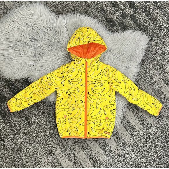 Childrens Indikidual Yellow Banana‎ Print Padded Jacket (MSRP $110) Size 6/12mo - Picture 1 of 5